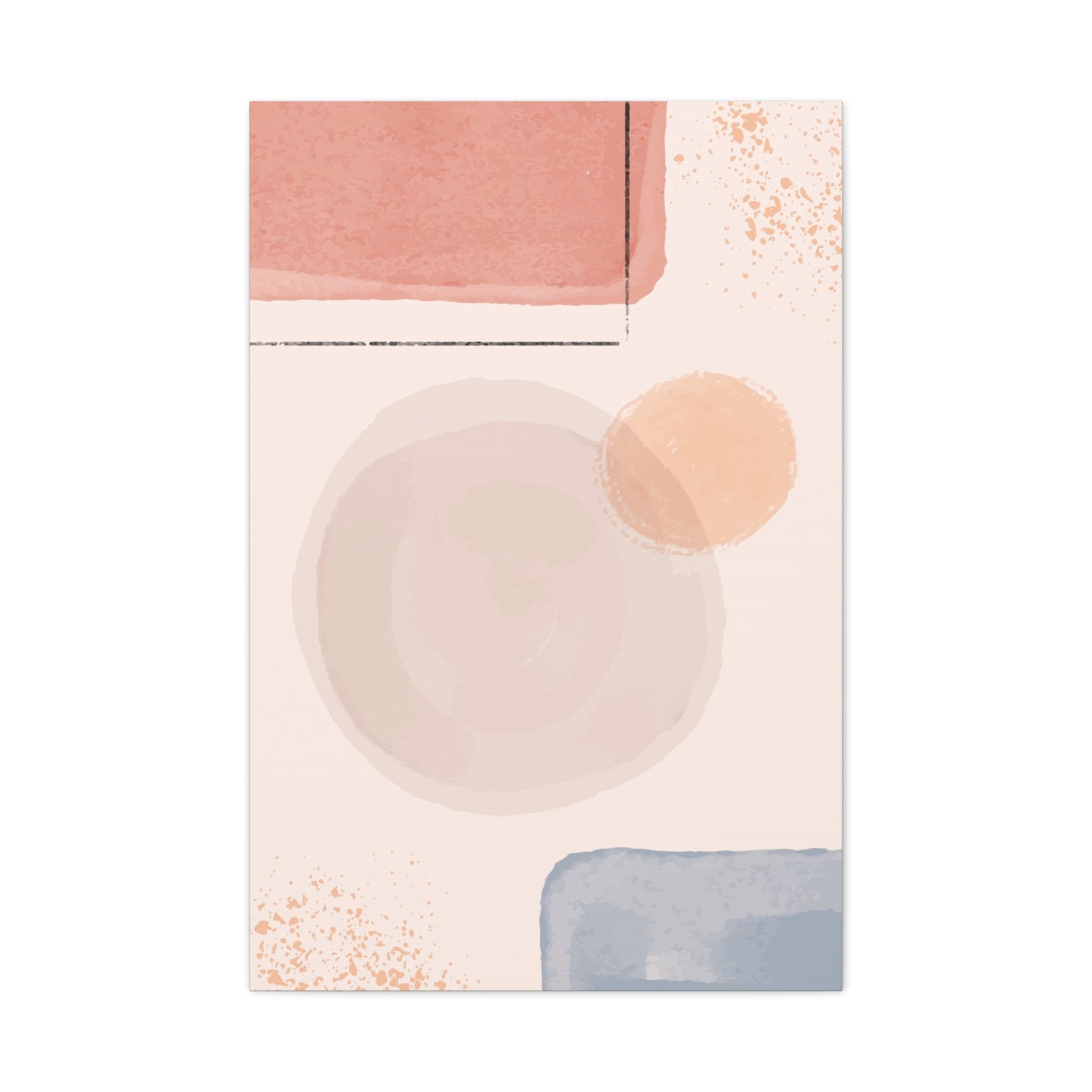 Pink Water Minimal Art Set 1.1 - Matte Canvas Decor with Minimalist Leaf Design