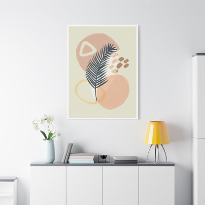 Pink Minimal  Flower Art Set 1.2 - Matte Canvas Decor with Minimalist Leaf Design