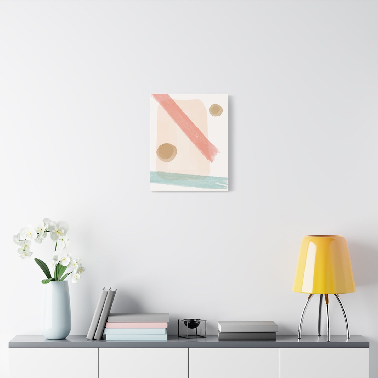Pastel Pulse Art Set 1.2 - Matte Canvas Decor with Minimalist Leaf Design