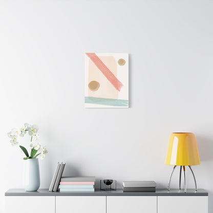 Pastel Pulse Art Set 1.2 - Matte Canvas Decor with Minimalist Leaf Design