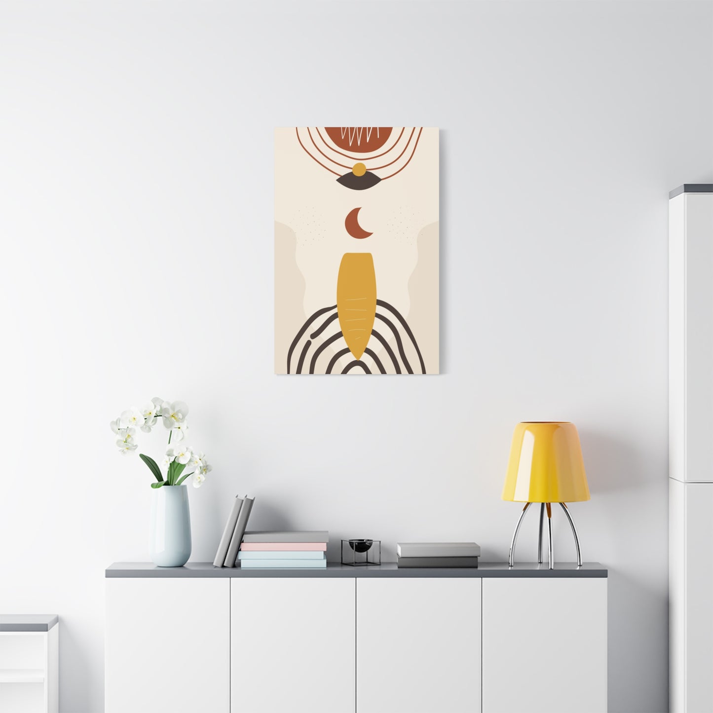 Nocturne Petal Art Set 1.3 - Matte Canvas Decor with Minimalist Leaf Design