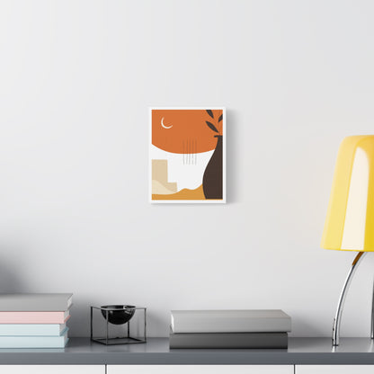 Lunar Bloom Art Set 1.3 - Matte Canvas Decor with Minimalist Leaf Design