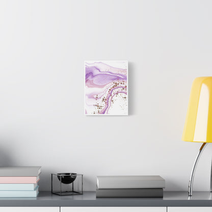 Blush Pink Marble Wall Art Set 1.3 - Matte Canvas Decor with Minimalist Leaf Design