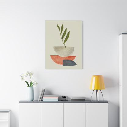 Flower Wall Art Set 1.3 - Matte Canvas Decor with Minimalist Leaf Design
