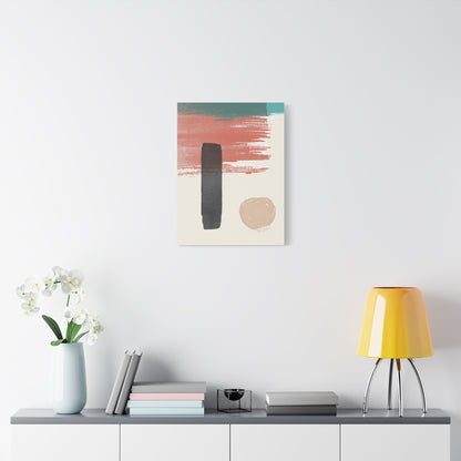 Soft Dune Palette Art 1.2 - Matte Canvas Decor with Minimalist Leaf Design