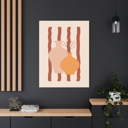Petal Village Art 1.1 - Matte Canvas Decor with Minimalist Leaf Design