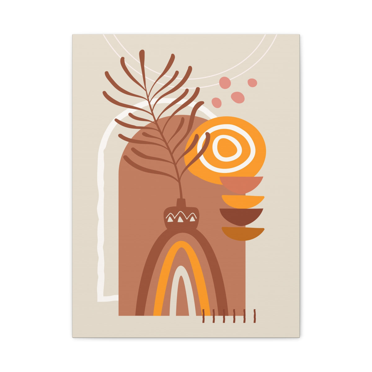 Wander Vase Art Set 1.2 - Matte Canvas Decor with Minimalist Leaf Design
