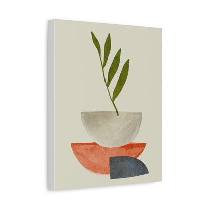 Flower Wall Art Set 1.3 - Matte Canvas Decor with Minimalist Leaf Design