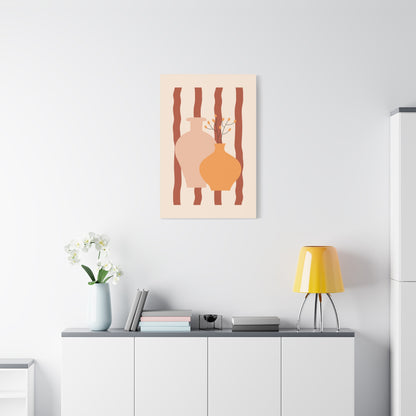 Petal Village Art 1.1 - Matte Canvas Decor with Minimalist Leaf Design