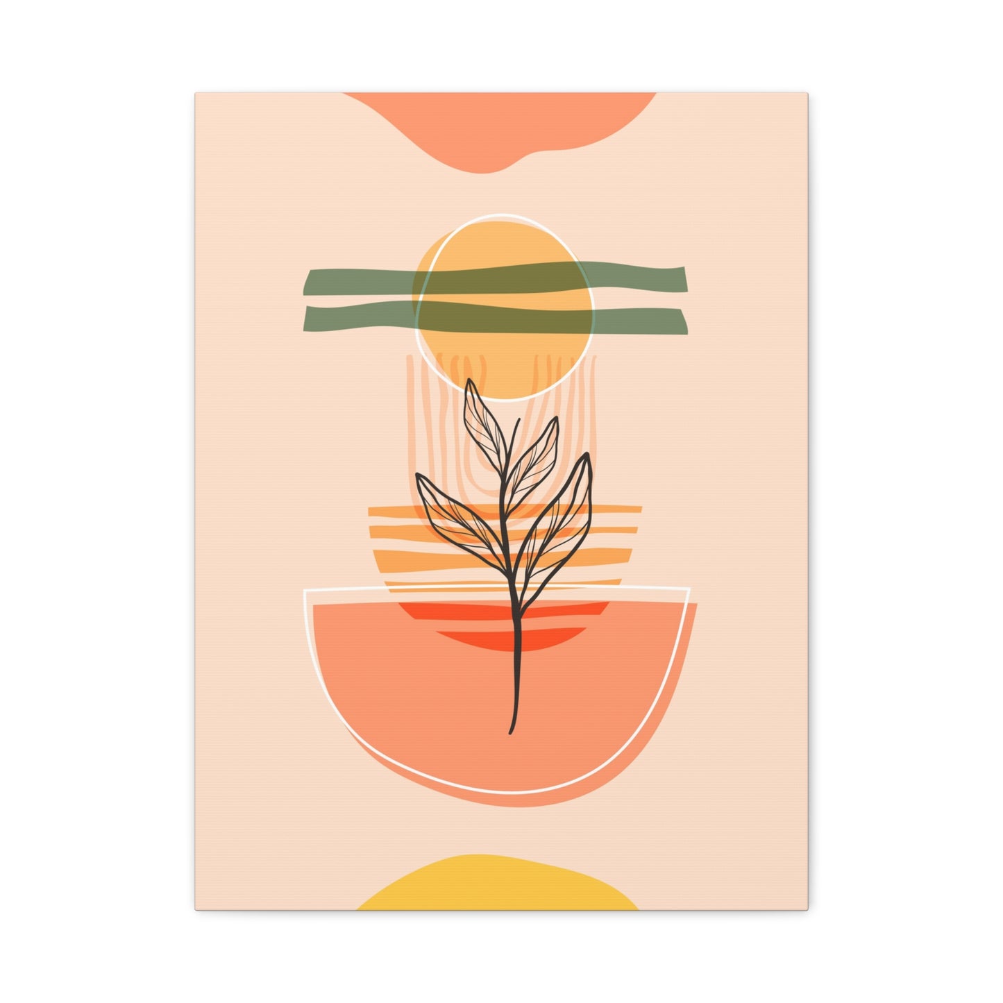 Sunway Minimal Art Set 1.3 - Matte Canvas Decor with Minimalist Leaf Design