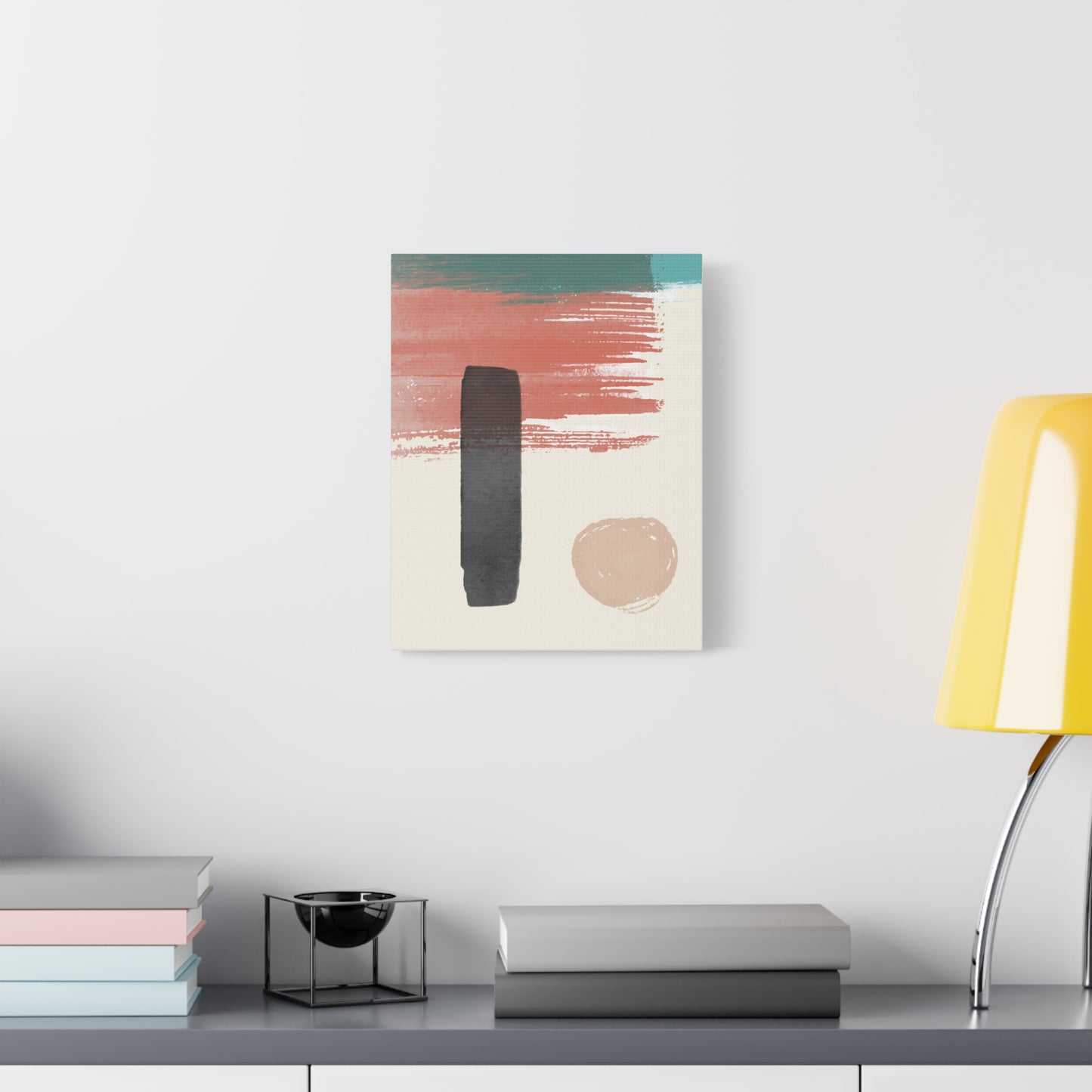 Soft Dune Palette Art 1.2 - Matte Canvas Decor with Minimalist Leaf Design