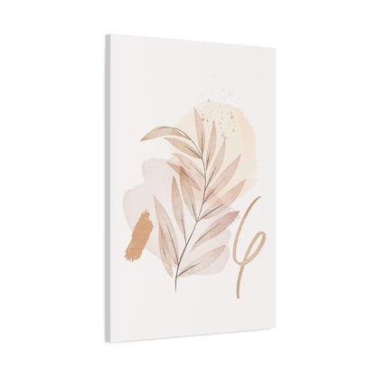 Abstract Earthy Florals Art Set 1.3- Matte Canvas Decor with Minimalist Leaf Design