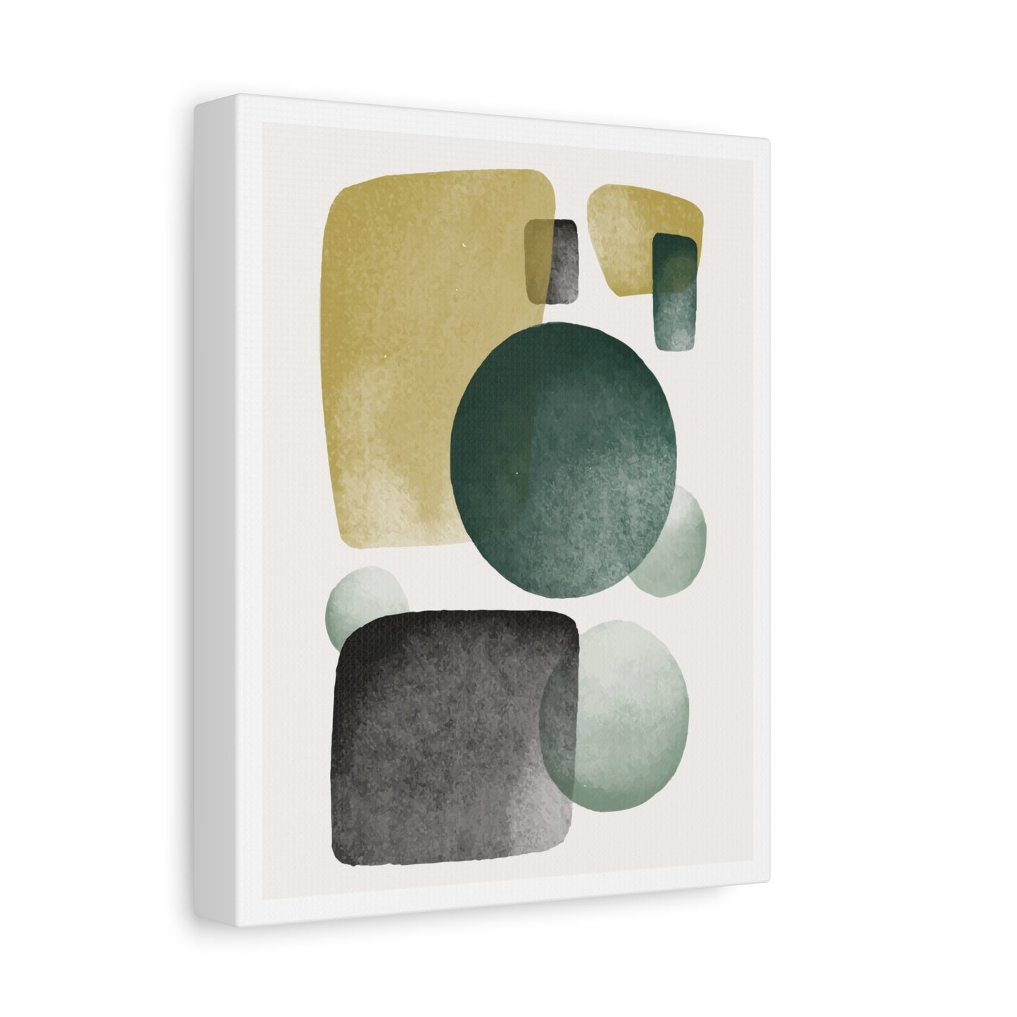 Army Green Art Set 1.1 - Matte Canvas Decor with Minimalist Leaf Design