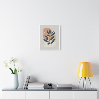 Pink Minimal  Flower Art Set 1.3 - Matte Canvas Decor with Minimalist Leaf Design