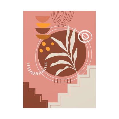 Wander Vase Art Set 1.1 - Matte Canvas Decor with Minimalist Leaf Design