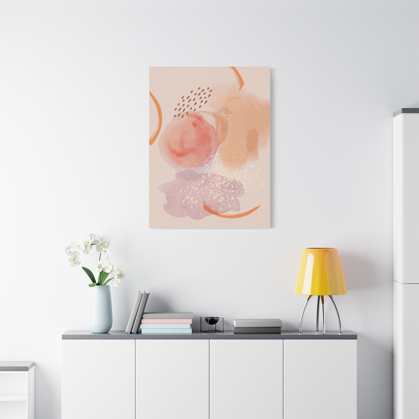 Sunlit Spark Art Set 1.2 - Matte Canvas Decor with Minimalist Leaf Design