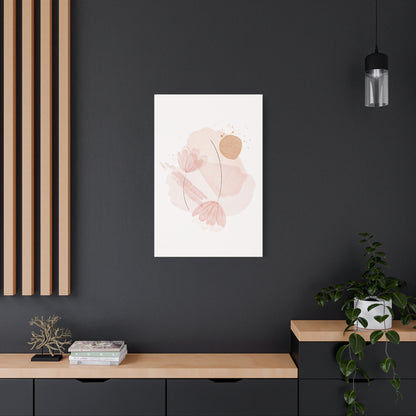 Abstract Earthy Florals Art Set 1.2 - Matte Canvas Decor with Minimalist Leaf Design
