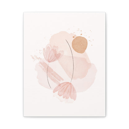 Abstract Earthy Florals Art Set 1.2 - Matte Canvas Decor with Minimalist Leaf Design