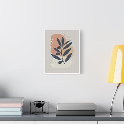 Pink Minimal  Flower Art Set 1.3 - Matte Canvas Decor with Minimalist Leaf Design