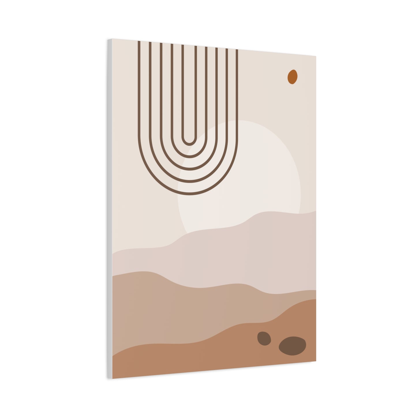 Brown View Wall Art Set 1.1 - Matte Canvas Decor with Minimalist Leaf Design