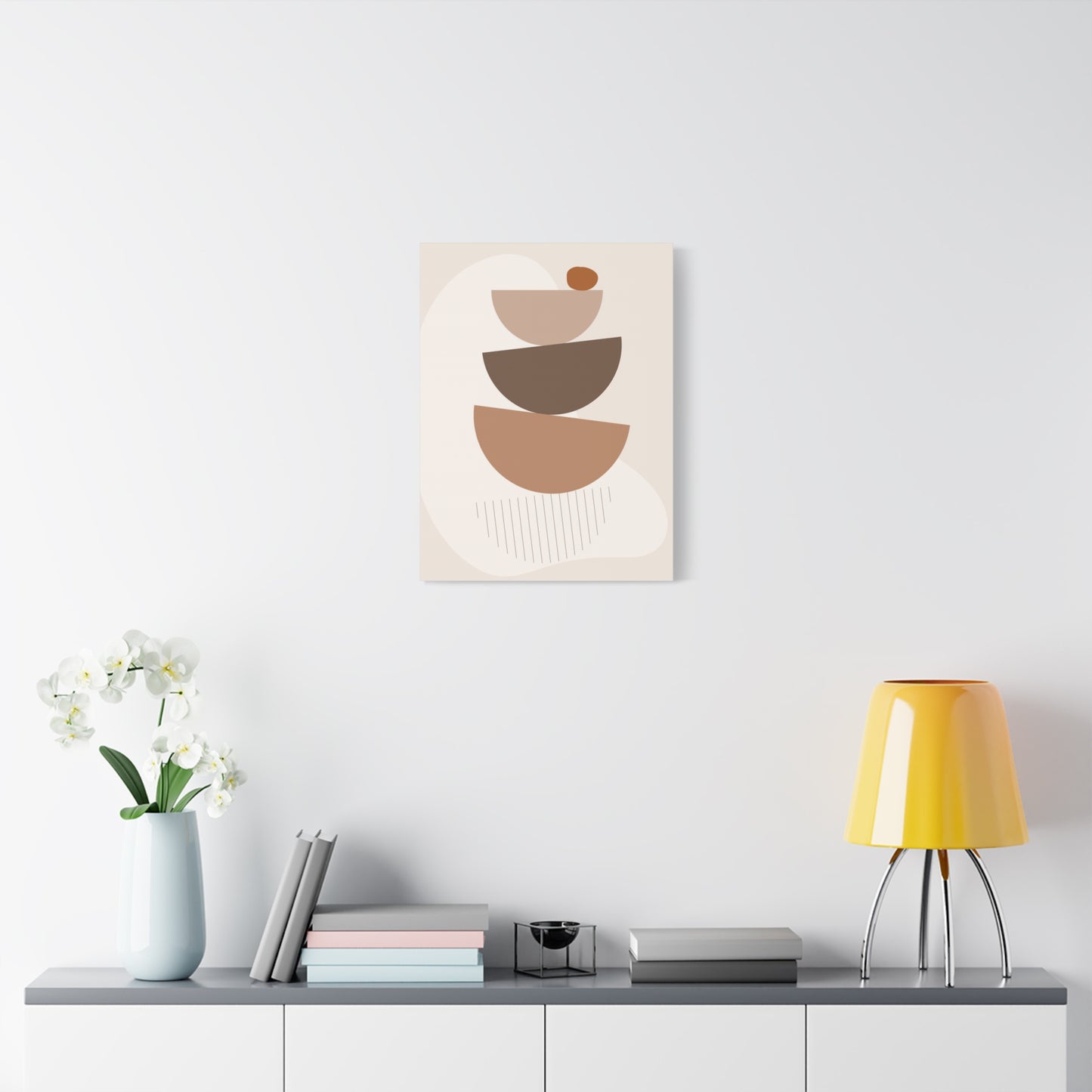 Brown View Wall Art Set 1.2 - Matte Canvas Decor with Minimalist Leaf Design