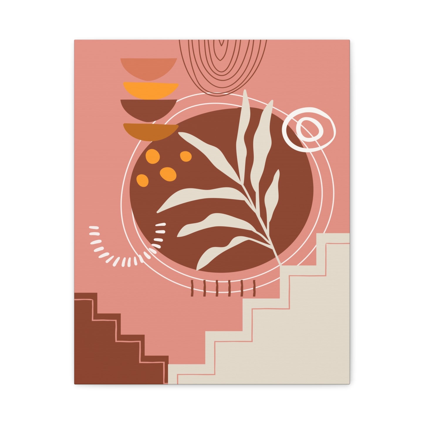 Wander Vase Art Set 1.1 - Matte Canvas Decor with Minimalist Leaf Design