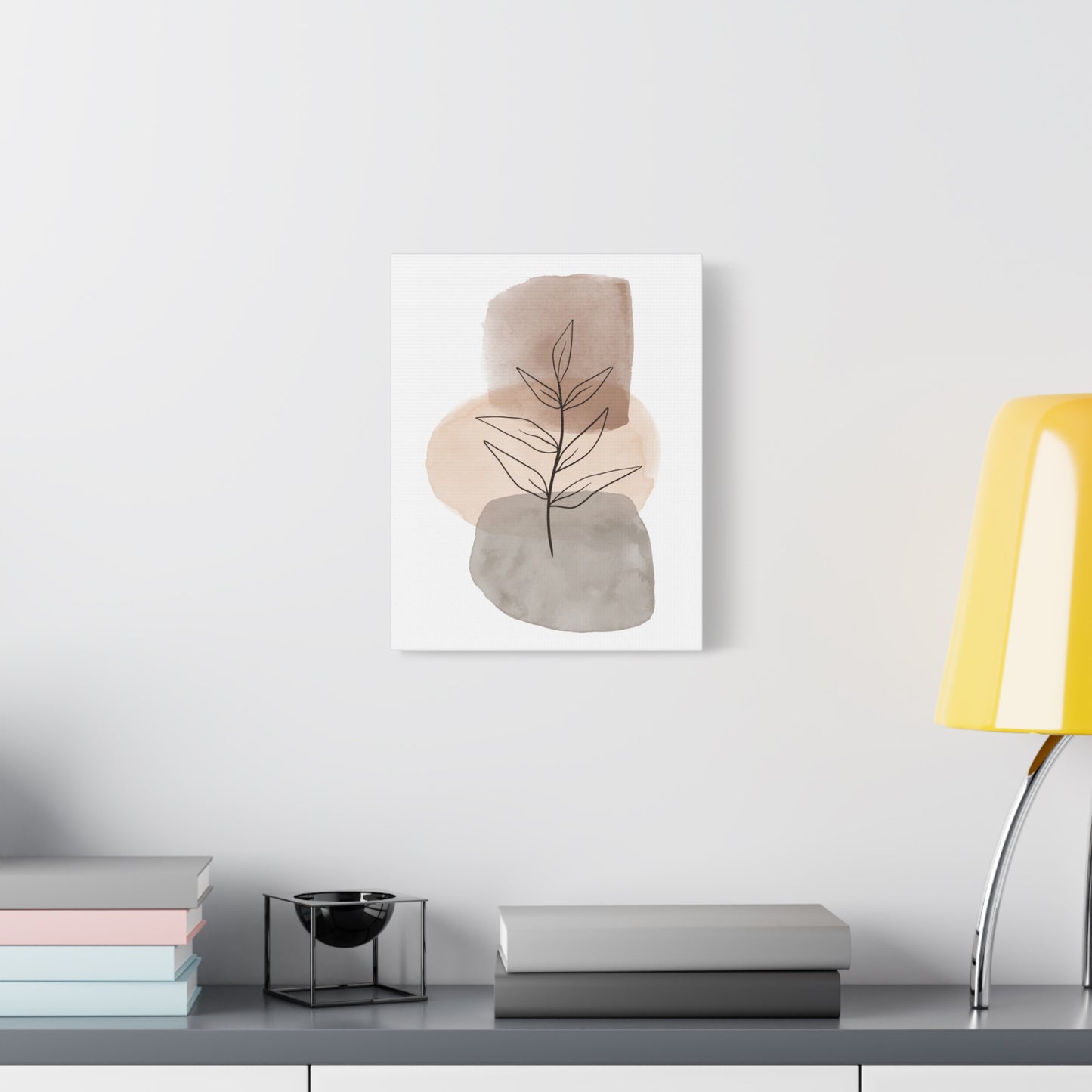 Brown Botanical Wall Art Set 1.3 - Matte Canvas Decor with Minimalist Leaf Design