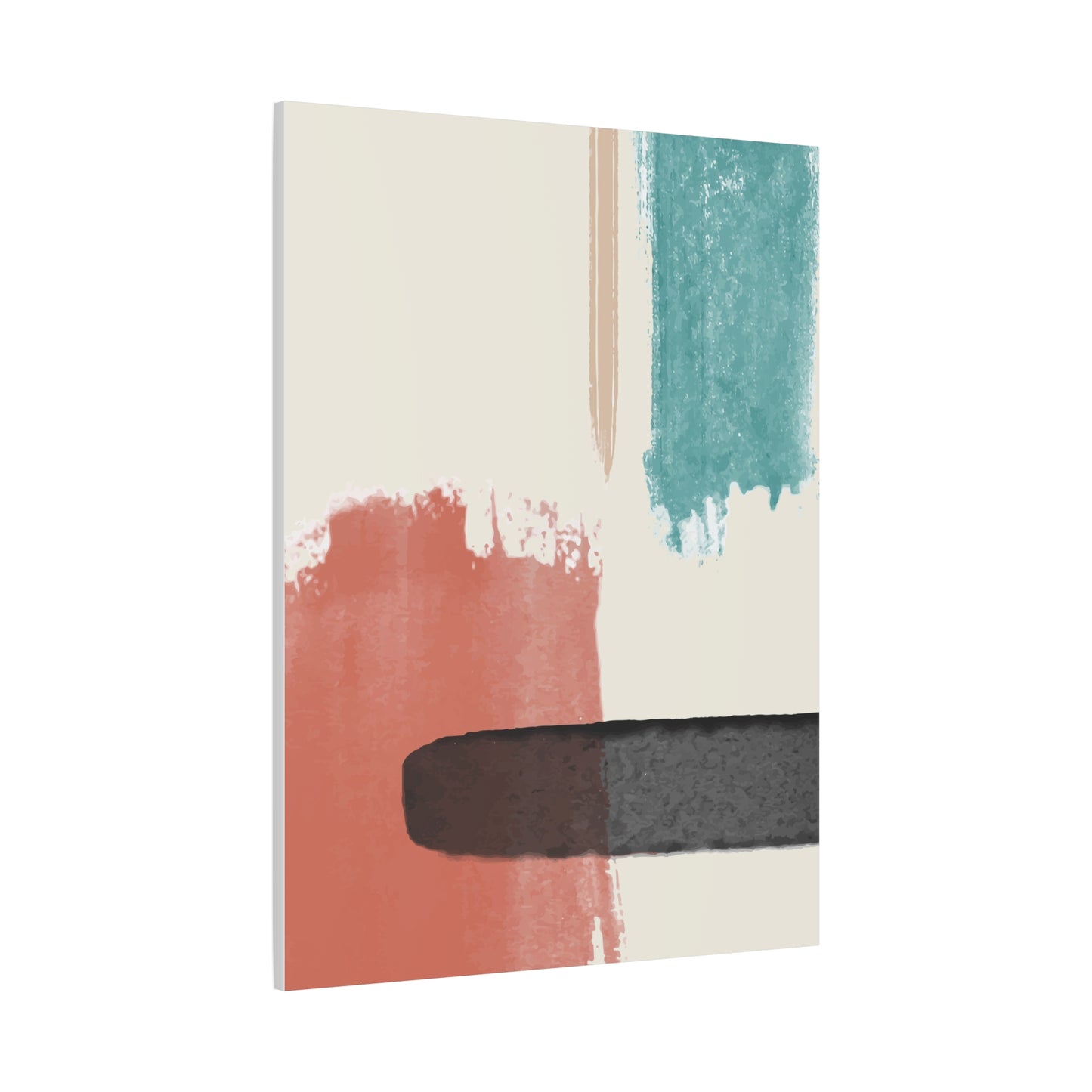 Soft Dune Palette Art 1.1 - Matte Canvas Decor with Minimalist Leaf Design