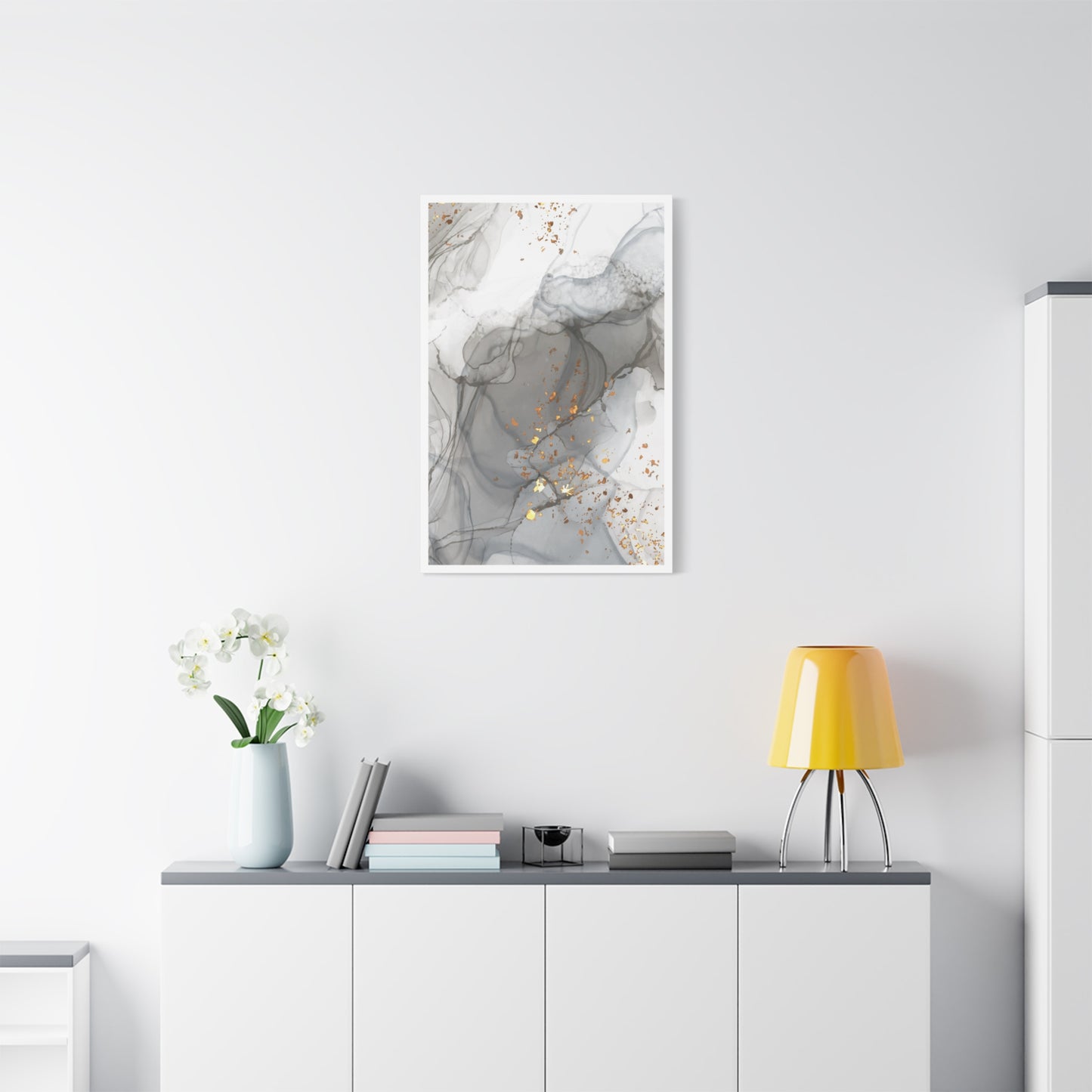 Ash Dust Art Set 1.2 - Matte Canvas Decor with Minimalist Leaf Design