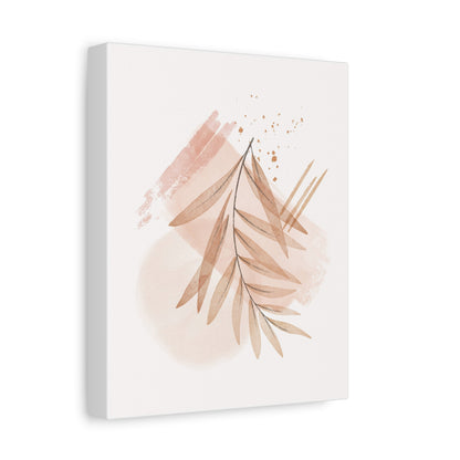 Abstract Earthy Florals Art Set 1.1 - Matte Canvas Decor with Minimalist Leaf Design