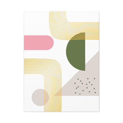 Minimal Geo Art Set 1.3 - Matte Canvas Decor with Minimalist Leaf Design
