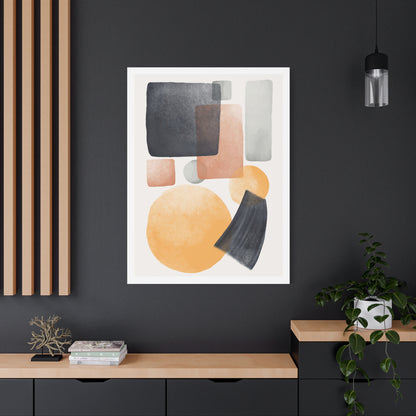 Minimal Watercolor Brush Art Set 1.1 - Matte Canvas Decor with Minimalist Leaf Design