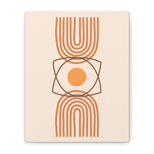 Petal Village Art 1.2 - Matte Canvas Decor with Minimalist Leaf Design