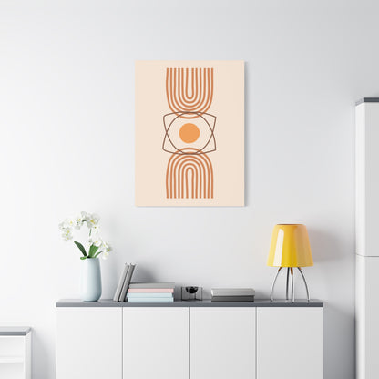 Petal Village Art 1.2 - Matte Canvas Decor with Minimalist Leaf Design