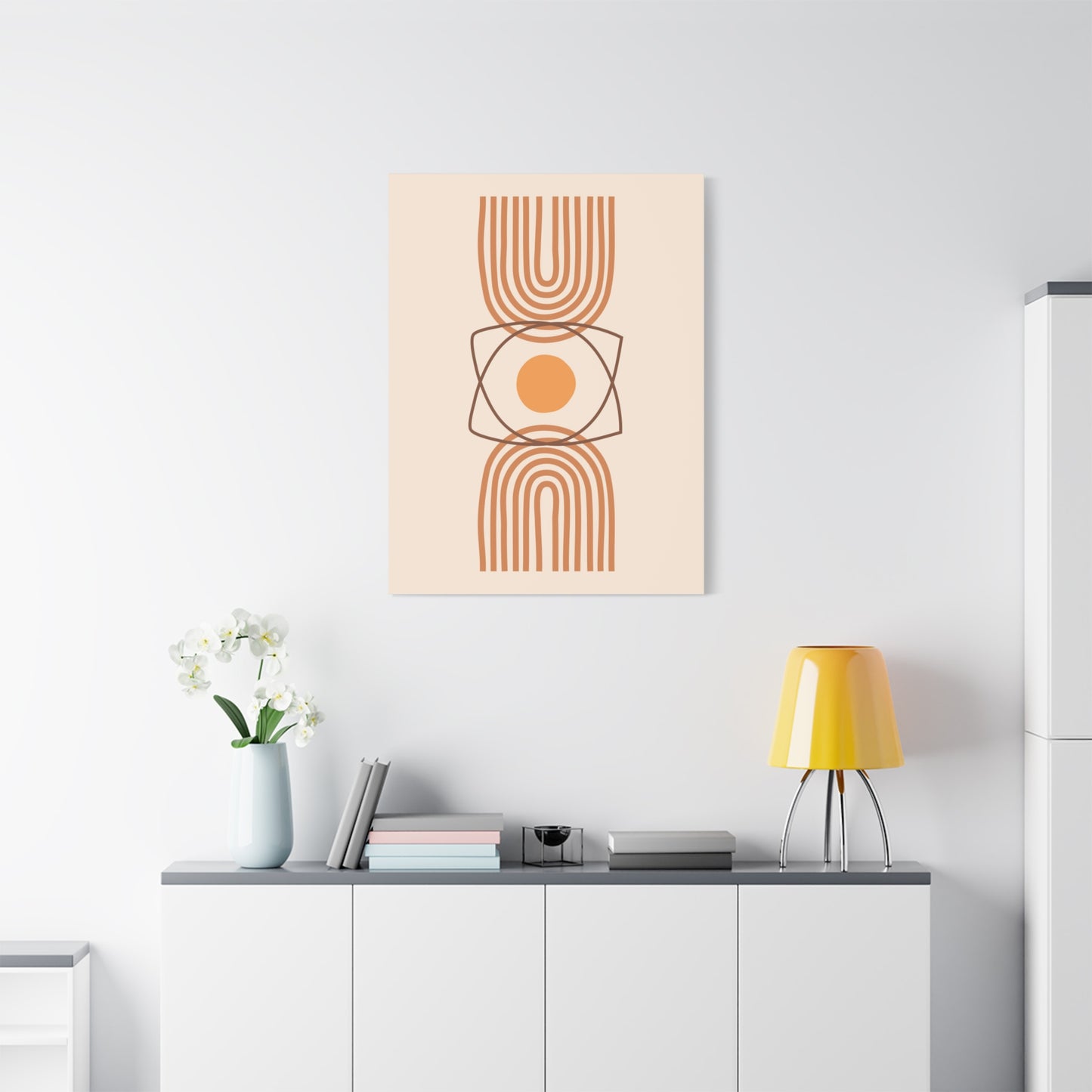 Petal Village Art 1.2 - Matte Canvas Decor with Minimalist Leaf Design