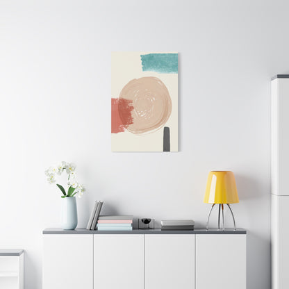 Soft Dune Palette Art 1.3 - Matte Canvas Decor with Minimalist Leaf Design