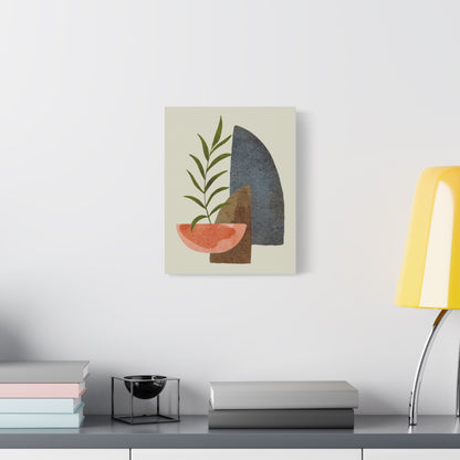 Flower Wall Art Set 1.1 - Matte Canvas Decor with Minimalist Leaf Design