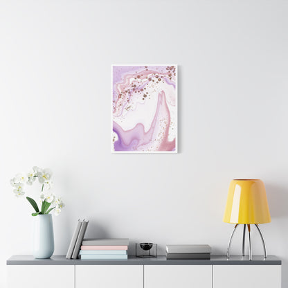 Blush Pink Marble Wall Art Set 1.1 - Matte Canvas Decor with Minimalist Leaf Design