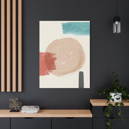 Soft Dune Palette Art 1.3 - Matte Canvas Decor with Minimalist Leaf Design