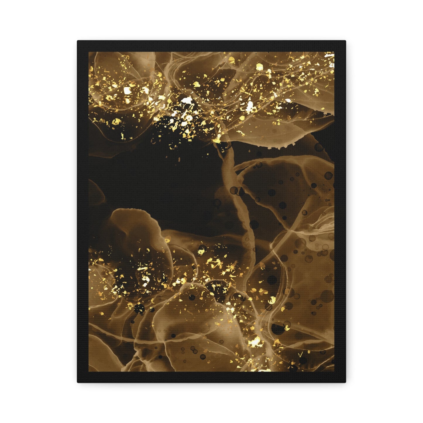 Gold Dust Art Set 1.3 - Matte Canvas Decor with Minimalist Leaf Design
