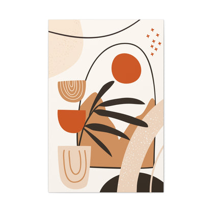 Boheme Luna  Art Set 1.3 - Matte Canvas Decor with Minimalist Leaf Design
