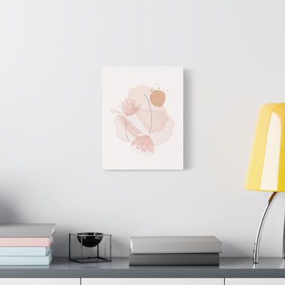 Abstract Earthy Florals Art Set 1.2 - Matte Canvas Decor with Minimalist Leaf Design