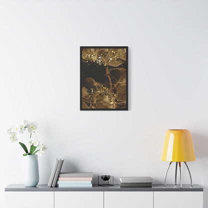Gold Dust Art Set 1.3 - Matte Canvas Decor with Minimalist Leaf Design
