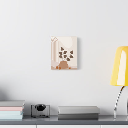 Brown View Wall Art Set 1.3 - Matte Canvas Decor with Minimalist Leaf Design