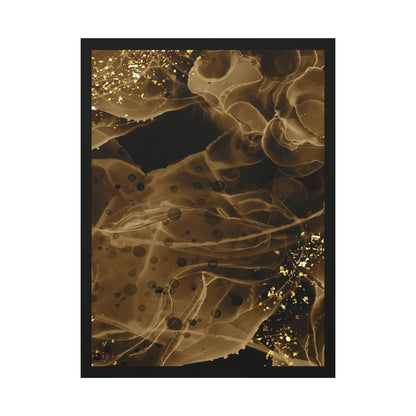 Gold Dust Art Set 1.2 - Matte Canvas Decor with Minimalist Leaf Design