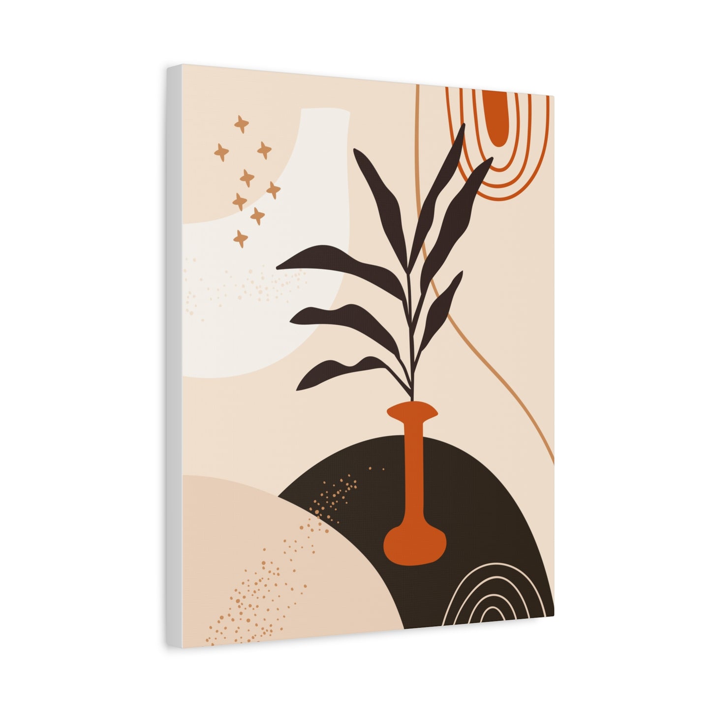 Boheme Luna  Art Set 1.1 - Matte Canvas Decor with Minimalist Leaf Design