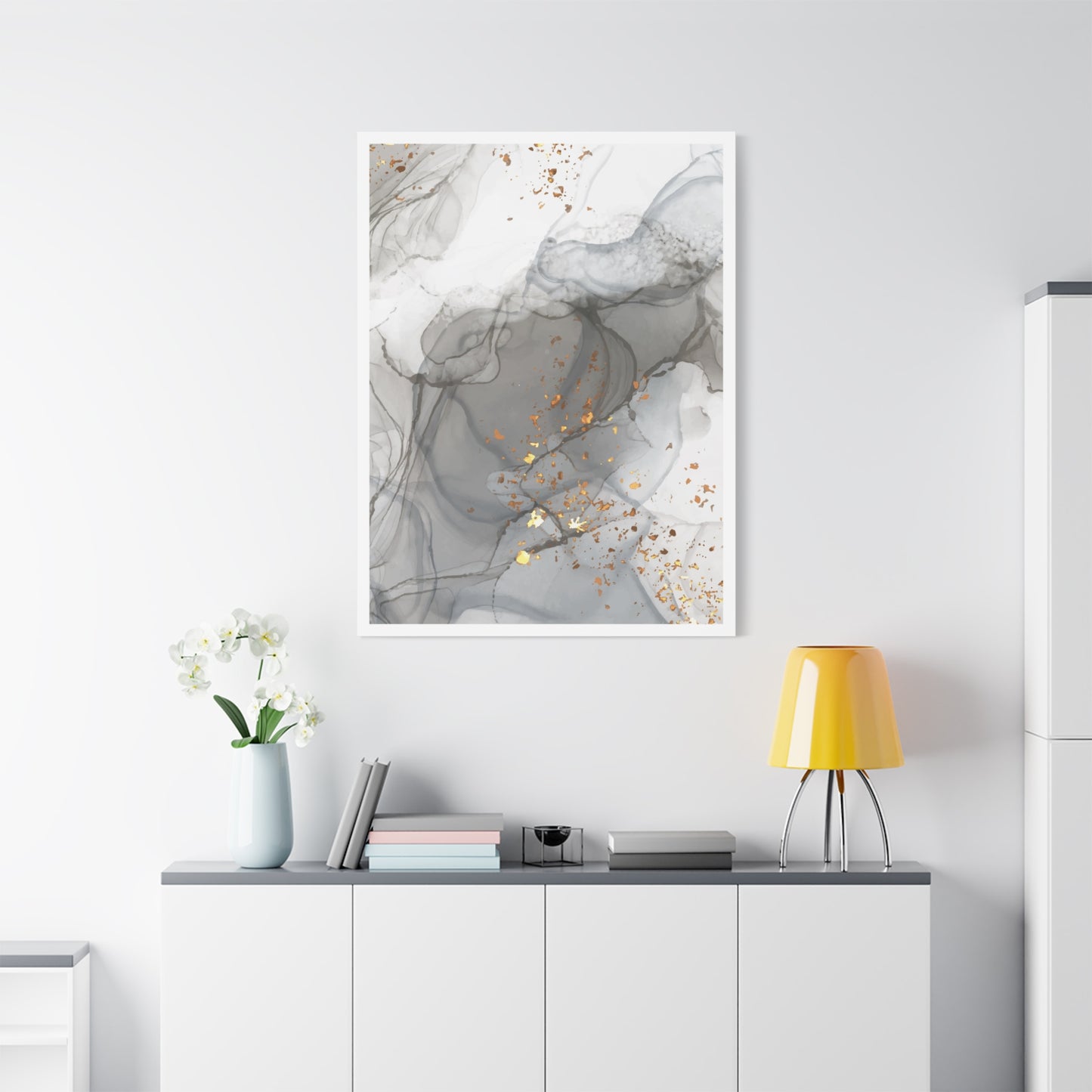 Ash Dust Art Set 1.2 - Matte Canvas Decor with Minimalist Leaf Design