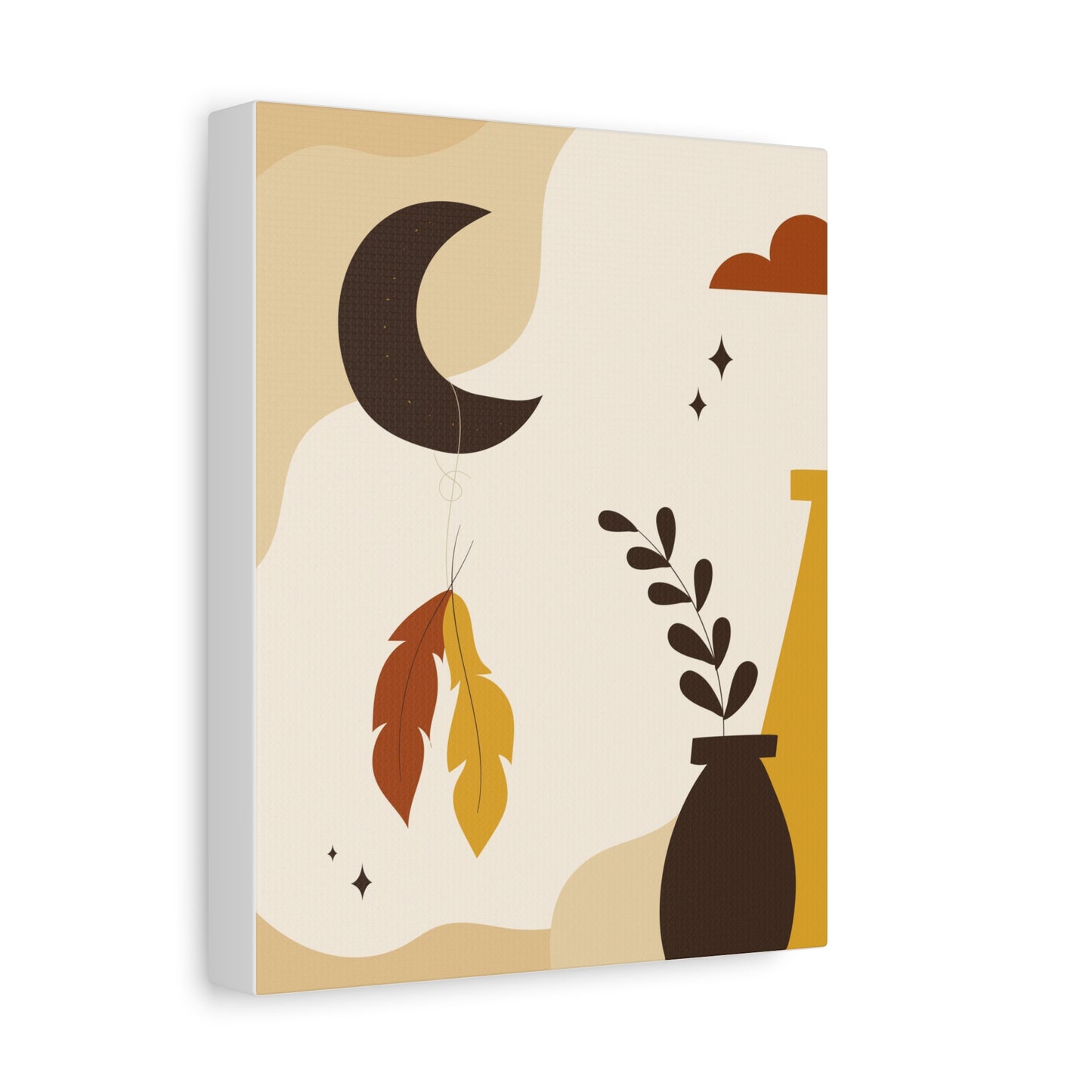 Nocturne Petal Art Set 1.2 - Matte Canvas Decor with Minimalist Leaf Design
