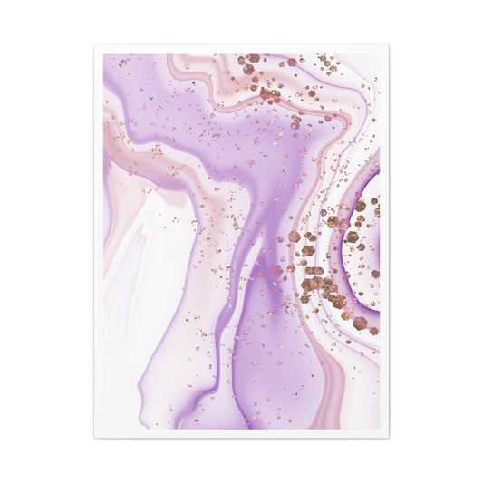 Blush Pink Marble Wall Art Set 1.2 - Matte Canvas Decor with Minimalist Leaf Design