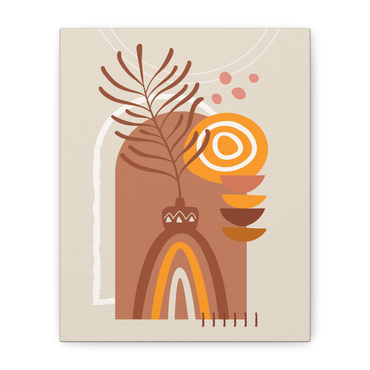 Wander Vase Art Set 1.2 - Matte Canvas Decor with Minimalist Leaf Design